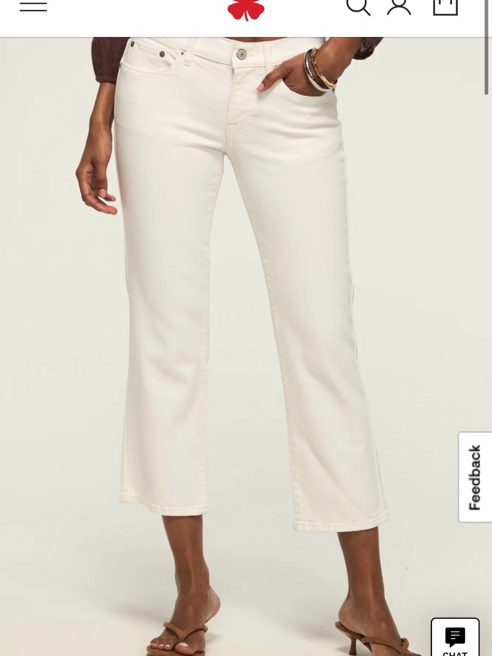 NWOT Lucky Brand Cream Cropped Bootcut Jeans